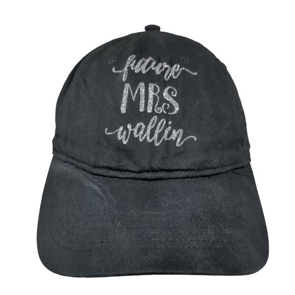 Future Mrs. Wallin Strapback Hat Black One Size Adjustable 6 Panel Big X - Picture 1 of 8